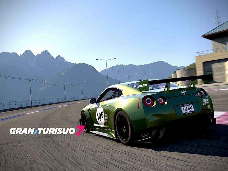 Gran Turismo 7 gameplay screenshot showing a detailed car on a race track