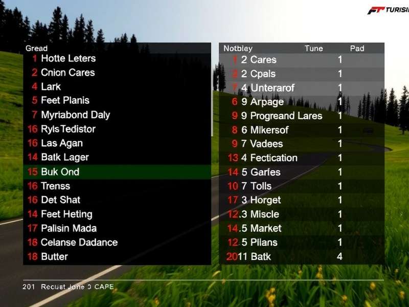 A stunning lineup of Gran Turismo 7 cars including a Porsche 911, a classic Skyline, and a modern supercar