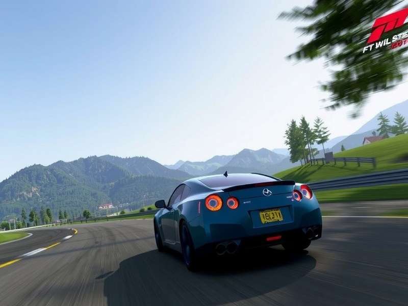 Gran Turismo 7 PC gameplay showcasing high-speed racing on a scenic track