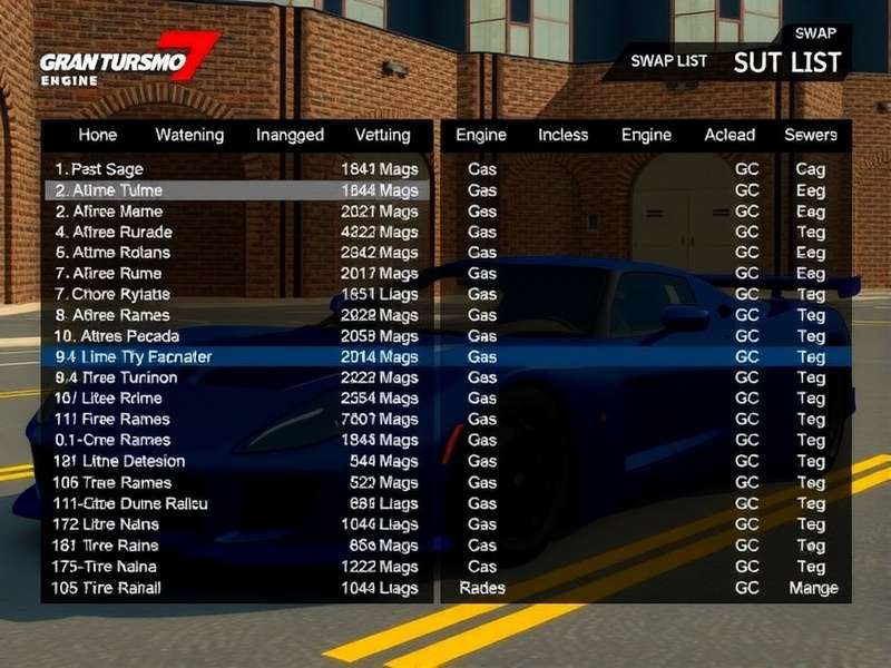 Gran Turismo 7 engine bay with a swapped V8 engine