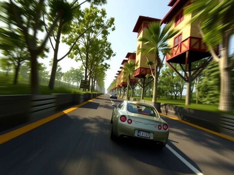 Gran Turismo 7 gameplay screenshot showing a high-speed corner on the Nürburgring