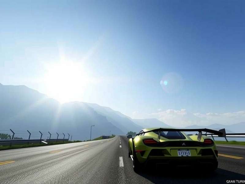 Cinematic shot of a racing car on track from the Gran Turismo film