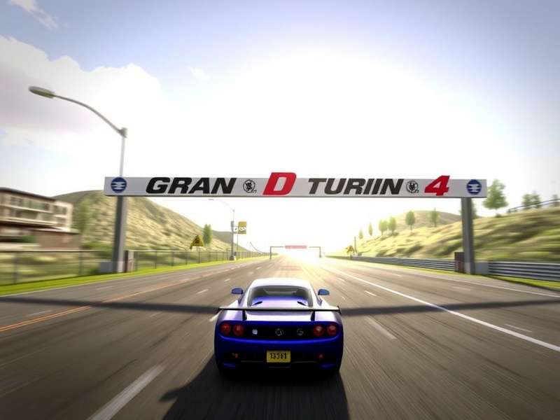 Gran Turismo 4 Online Public Beta main menu screen on a CRT television
