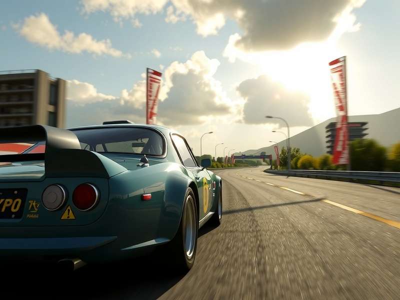 Gran Turismo HD gameplay screenshot showing a high-definition racing car on track