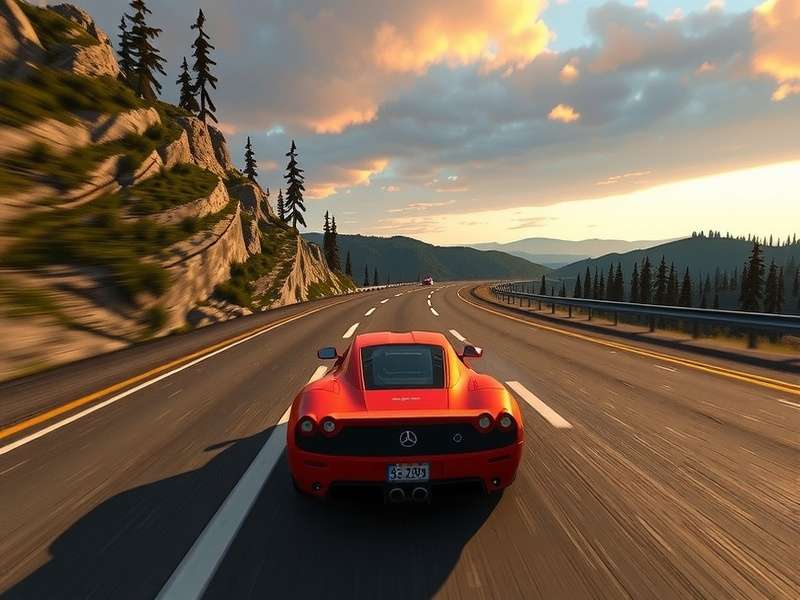 Dynamic shot of a racing car on track from the Gran Turismo film