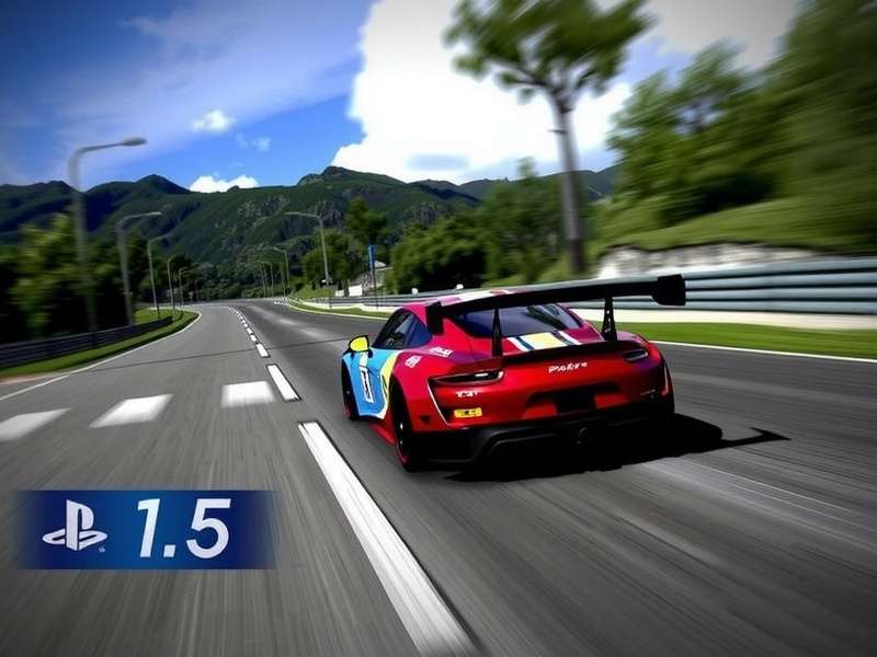 Gran Turismo 7 running on PlayStation 5 console with DualSense controller