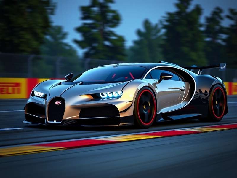 Bugatti Vision Gran Turismo concept car rendering in a dynamic racing pose