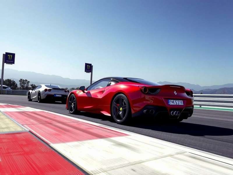 A sleek supercar on a racetrack at sunset, representing Gran Turismo's visual fidelity.