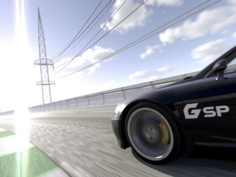 Gran Turismo PSP gameplay screenshot showing a car on a race track