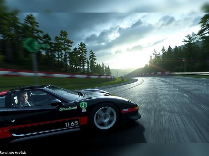 A detailed close-up of a high-performance car steering wheel and dashboard, representing the immersive world of Gran Turismo