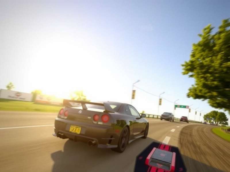 Gran Turismo 7 Licence Test interface showing a car on a track with braking zone indicators