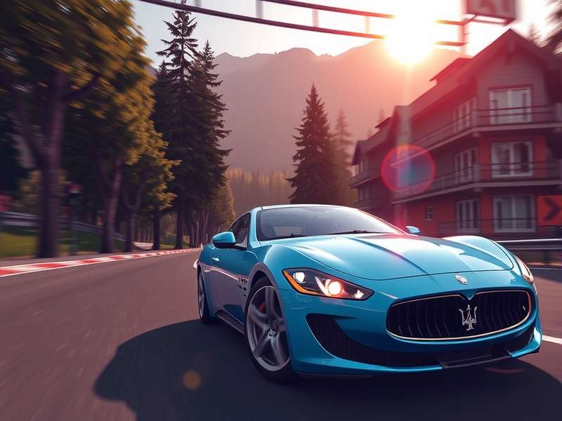 Maserati Granturismo racing on Circuit de la Sarthe in Gran Turismo 7