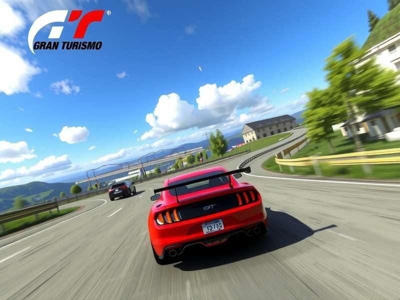 Gran Turismo 7 gameplay screenshot showcasing a high-performance car on track