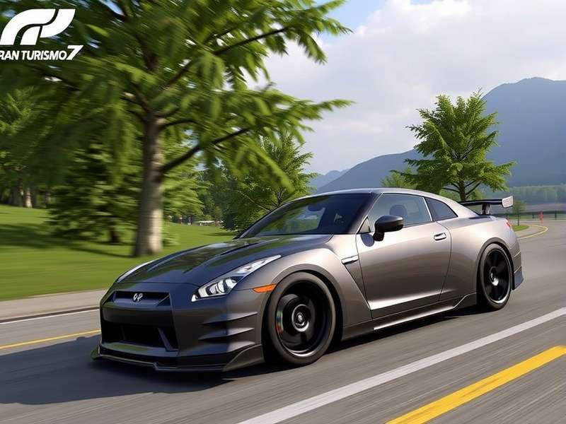 Gran Turismo 7 cover art featuring a racing car on track with dynamic lighting