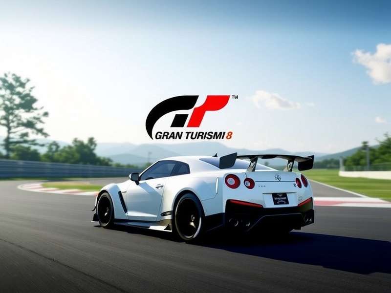 Gran Turismo 8 official concept render showing a race starting grid at sunset