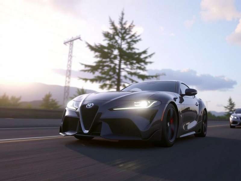 Gran Turismo 7 PS5 Digital gameplay showing a racing car on track at sunset