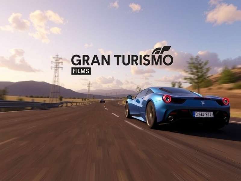 Gran Turismo film poster with racing car on track under dramatic sky