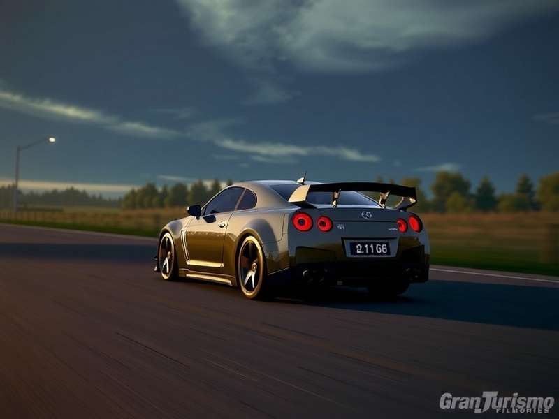 Gran Turismo Filme cinematic poster with race cars on track under dramatic lighting
